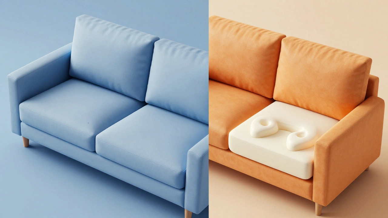 Comparison of worn fixed cushions versus rotated removable ones