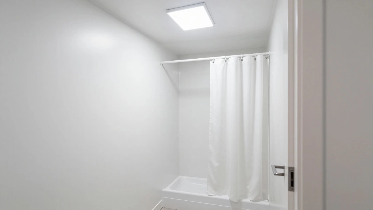 Finished bright and modern bathroom after a low-cost cosmetic renovation