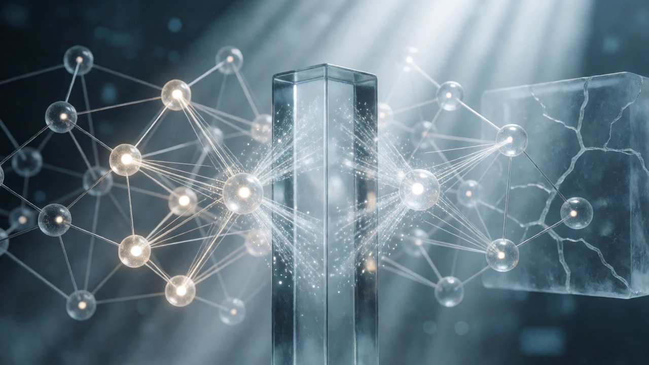 Abstract network of glowing nodes and API gateway visualizing distributed system resilience